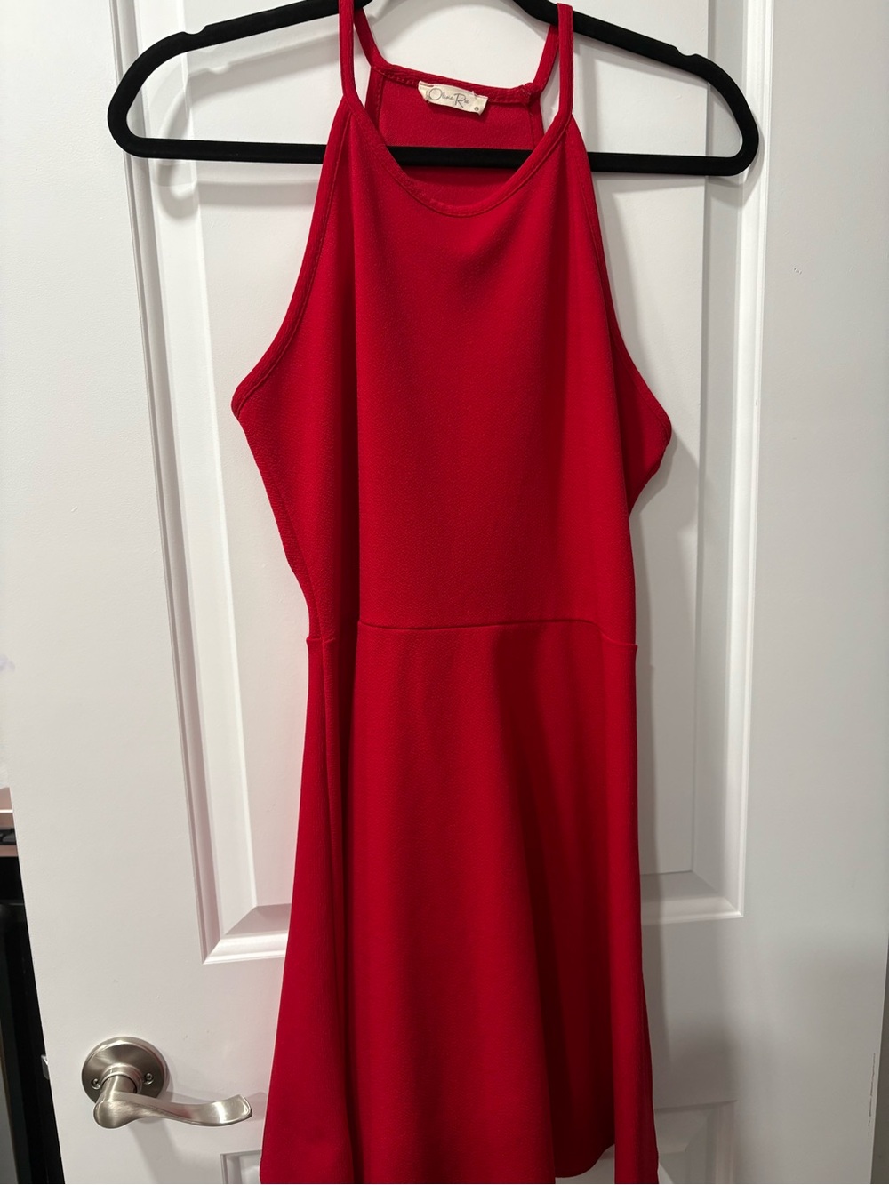 Olivia Rae Bold Red Mini Halter Dress